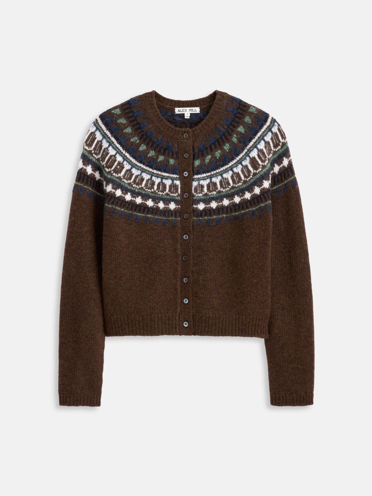 Charlotte Fair Isle Sweater in Wool (Chestnut)