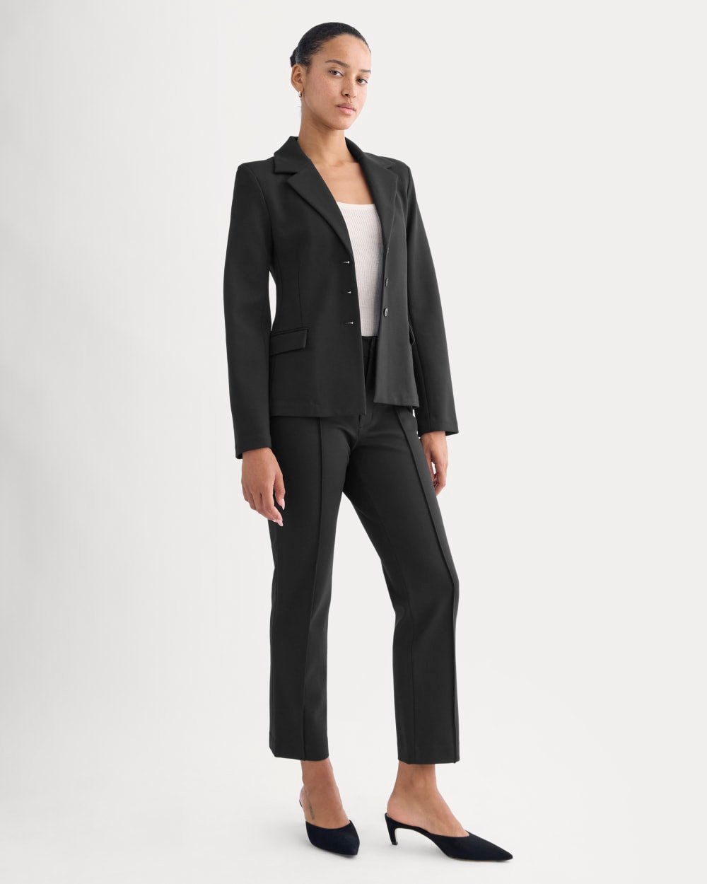 Slim Trouser in Ponte (Black)