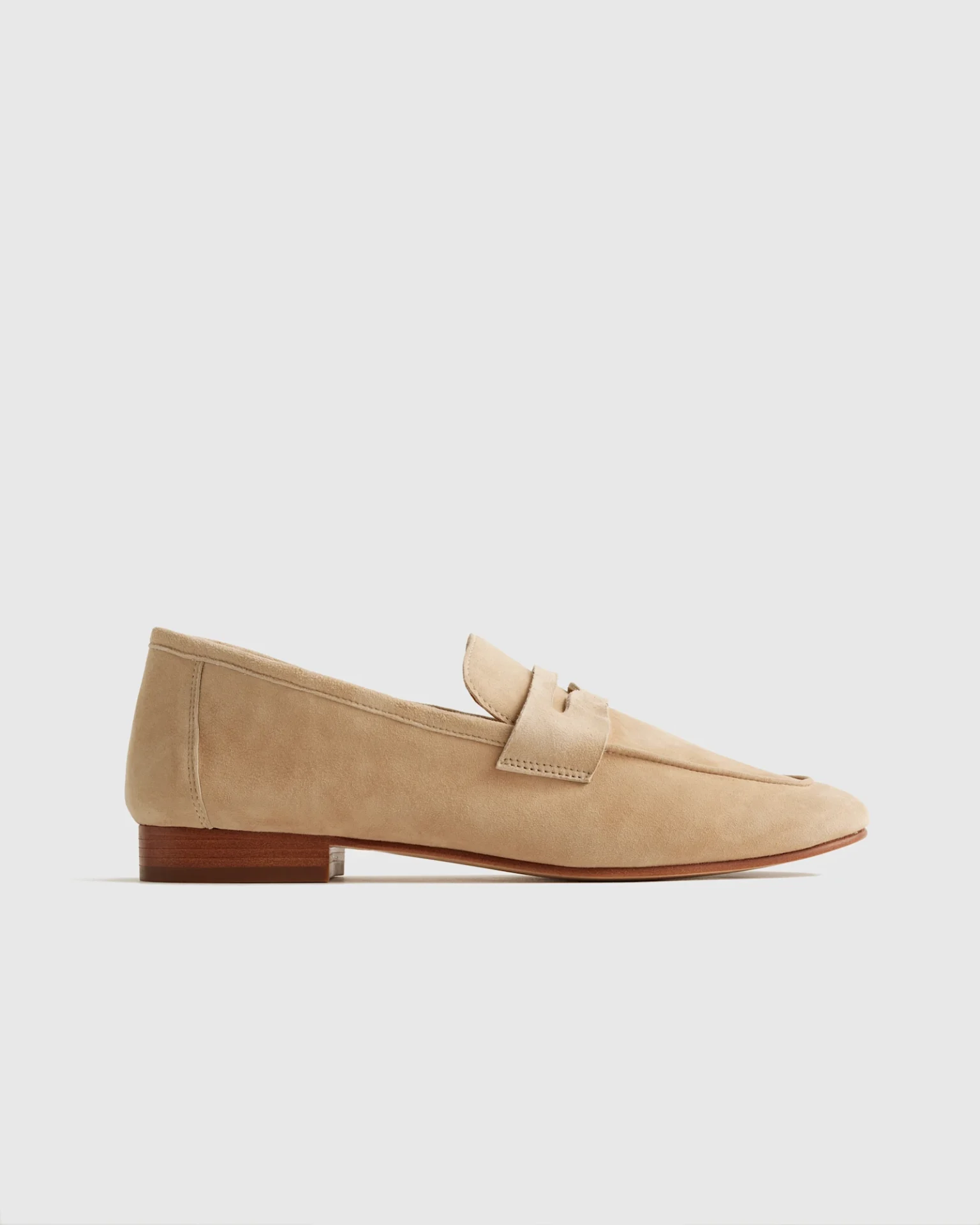 Italian Suede Penny Loafer (Almond)