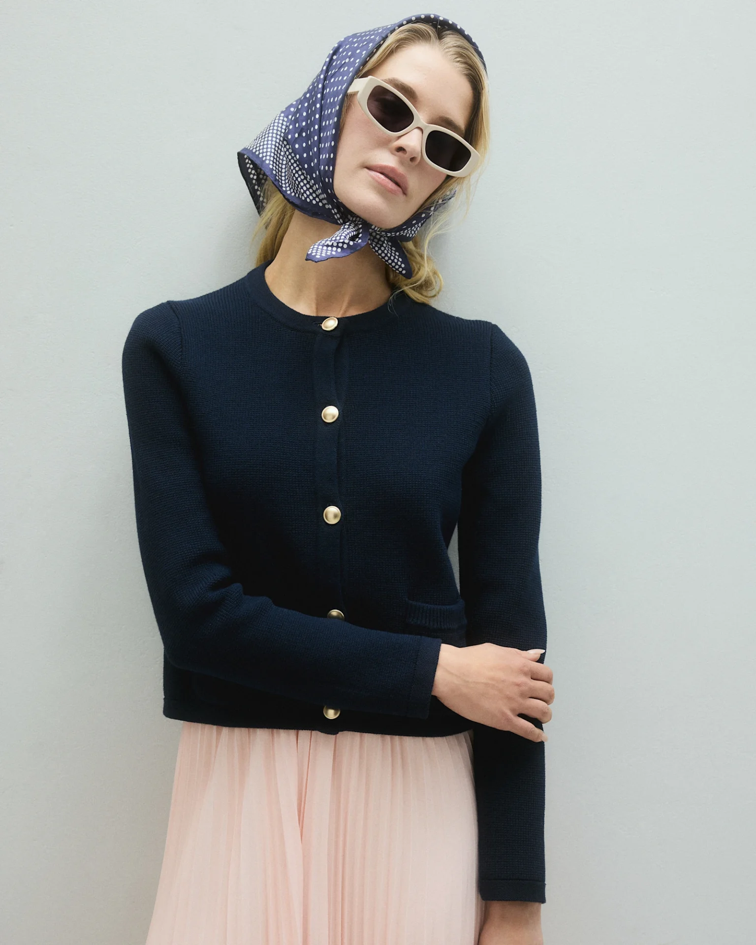 100% Organic Cotton Sweater Jacket (Navy)