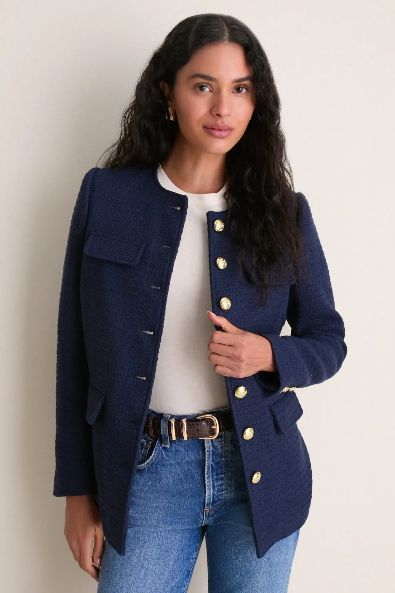 Navy Tweed Jennings Jacket (Navy)