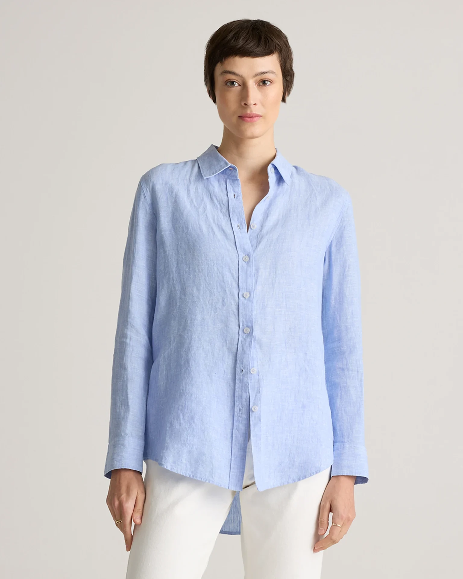 100% European Linen Shirt (French Blue)