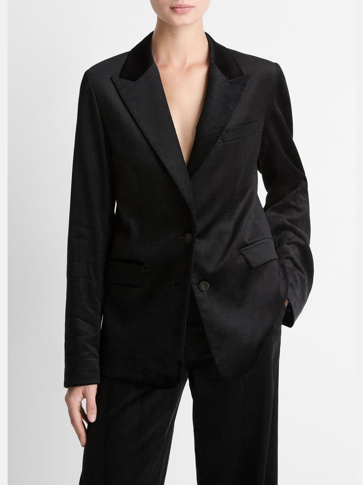 Italian Velvet Blazer (Black)