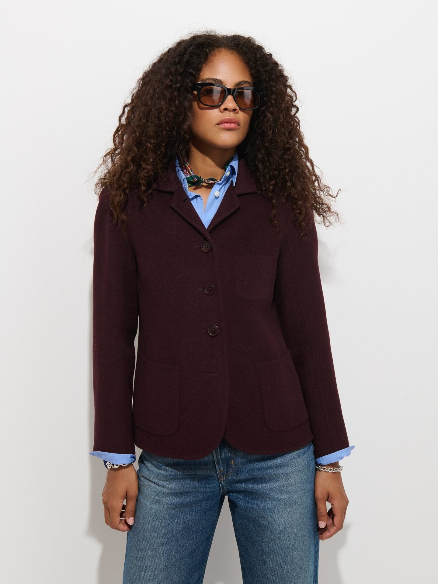 Lafayette Jacket in Double-Faced Wool (Burgundy)