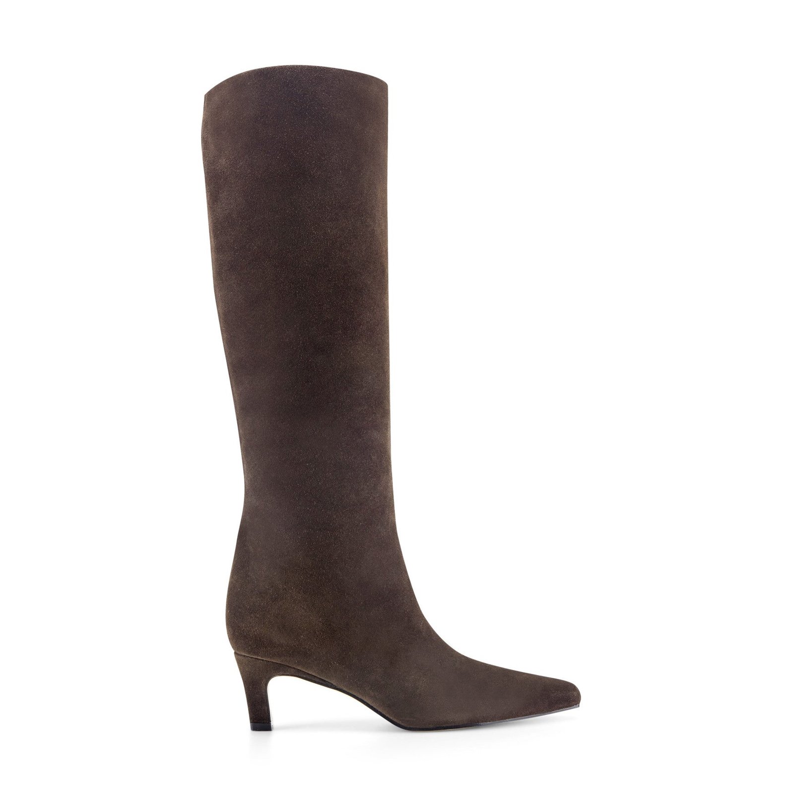 Erynn Leather Knee High Boot (Dark Brown Suede)