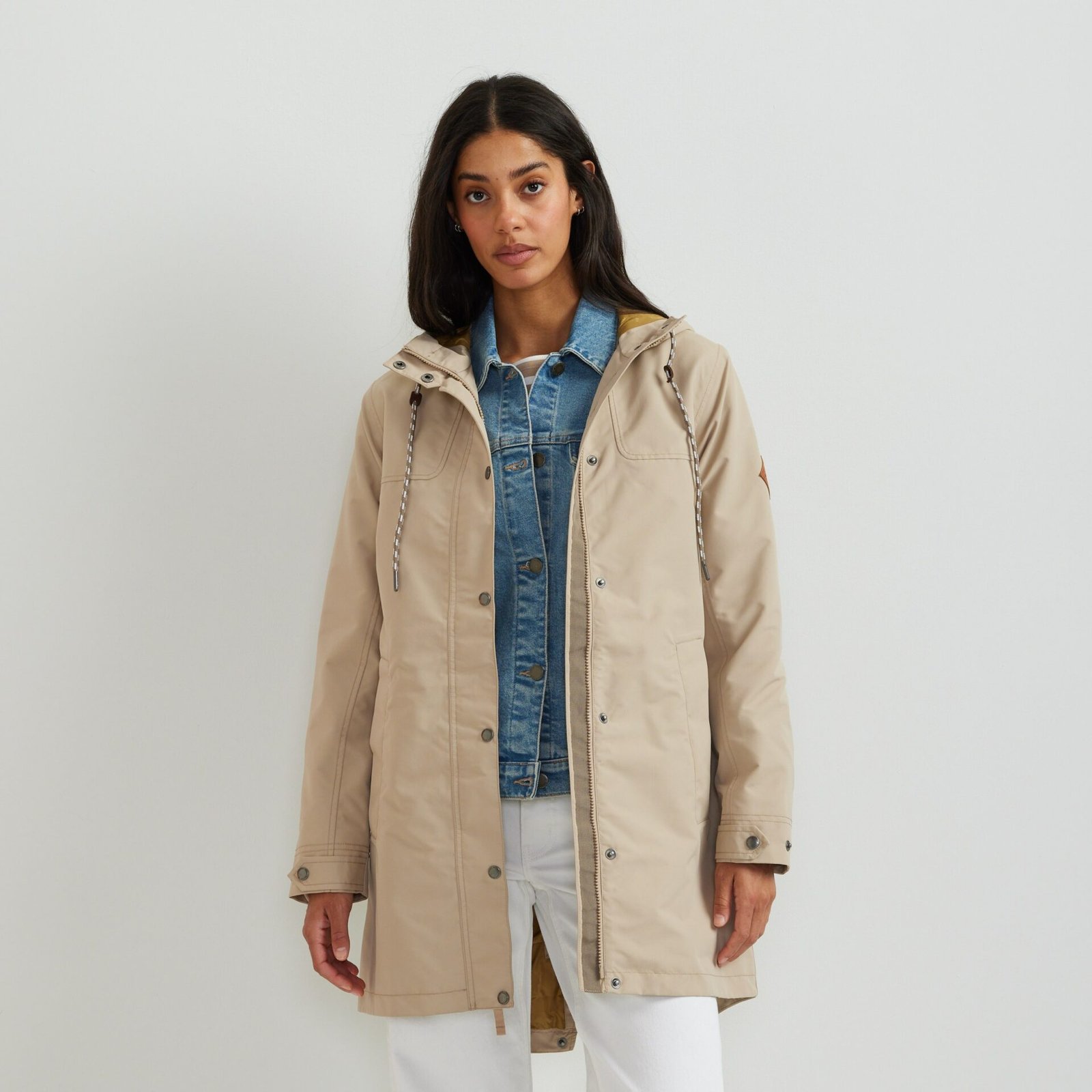 Women's Charly Waterproof Hooded Rain Parka (Tan)