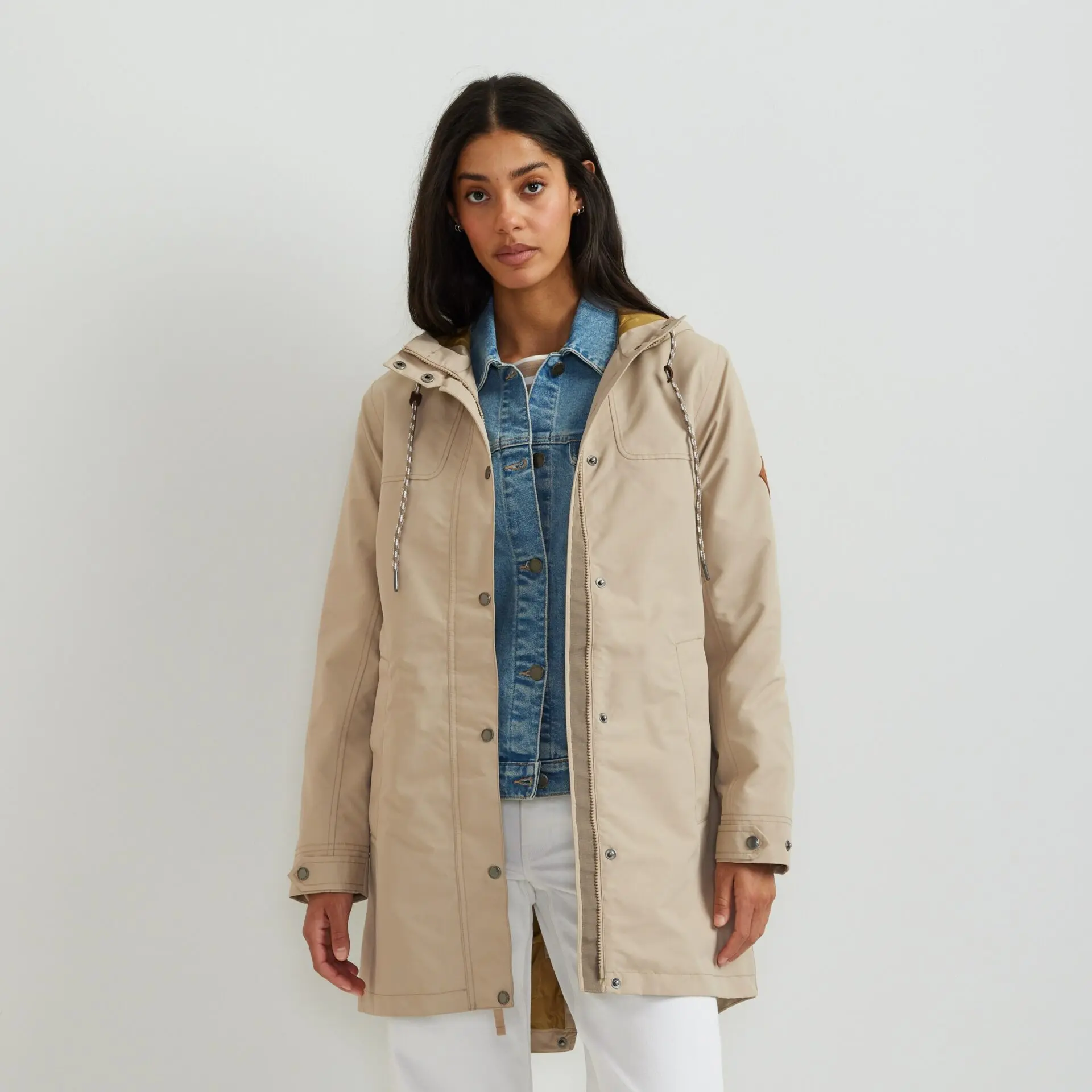 Women's Charly Waterproof Hooded Rain Parka (Tan)
