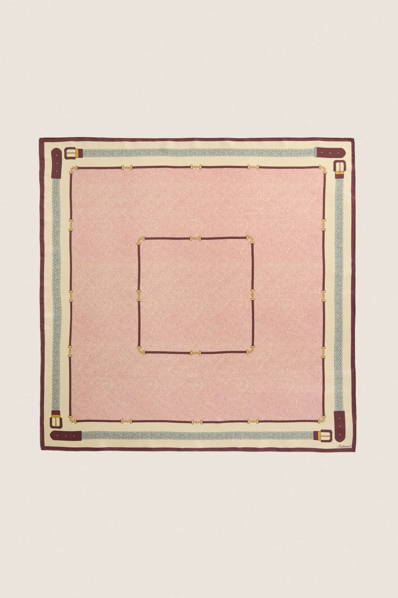 Blush Belts Medium Silk Scarf (Blush)