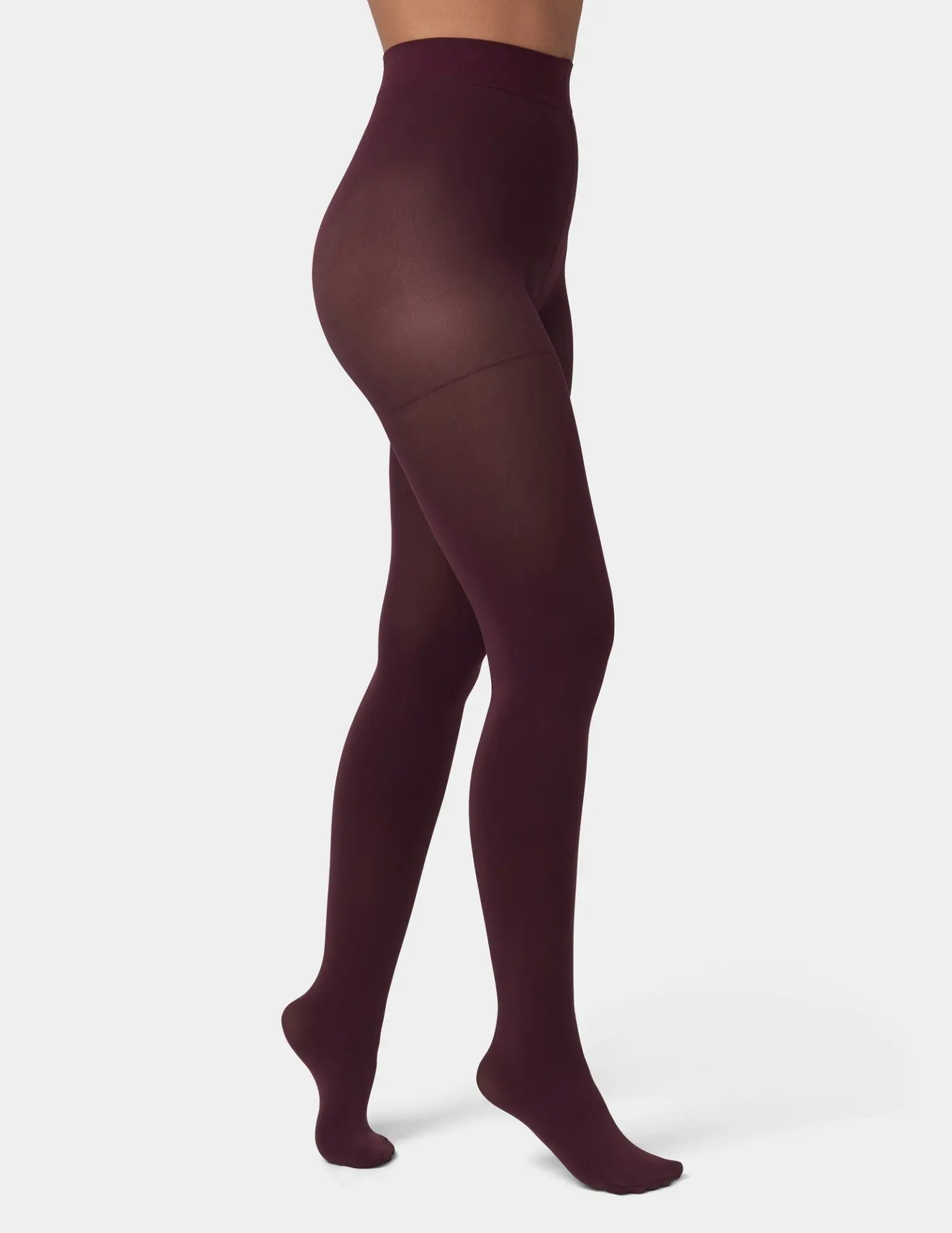 Super Opaque Control Top Tight (Burgundy)