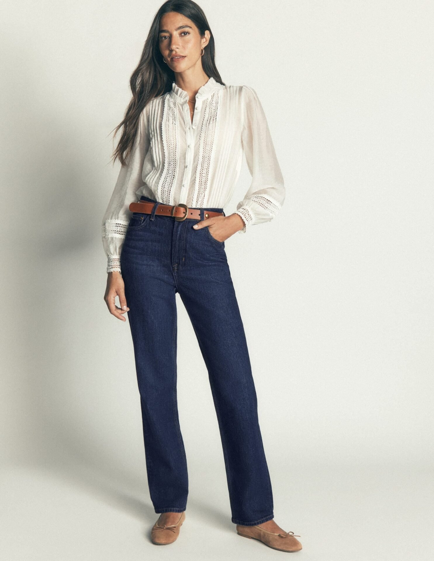 Tapered Leg Jeans-Indigo