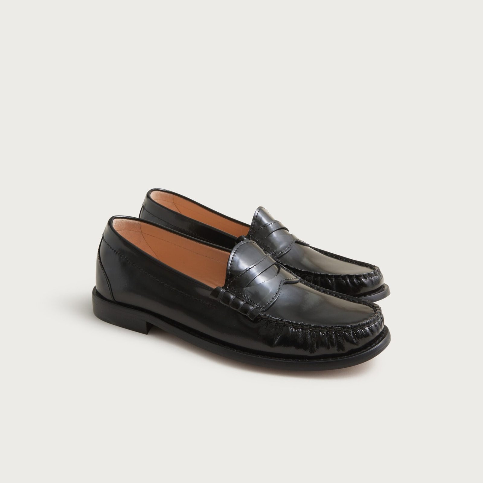 New Winona Penny Loafers in Italian Spazzolato Leather (Black)
