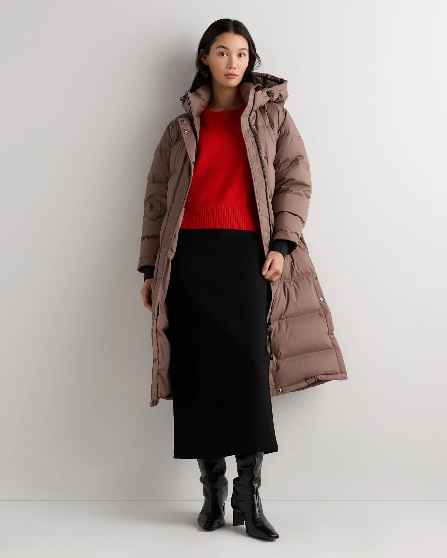 Responsible Down Long Puffer Jacket (Hazel Brown)