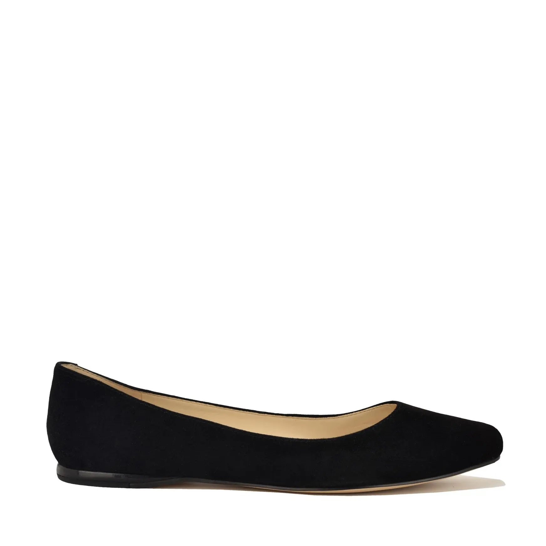 Speakup Almond Toe Flats (Black Suede)
