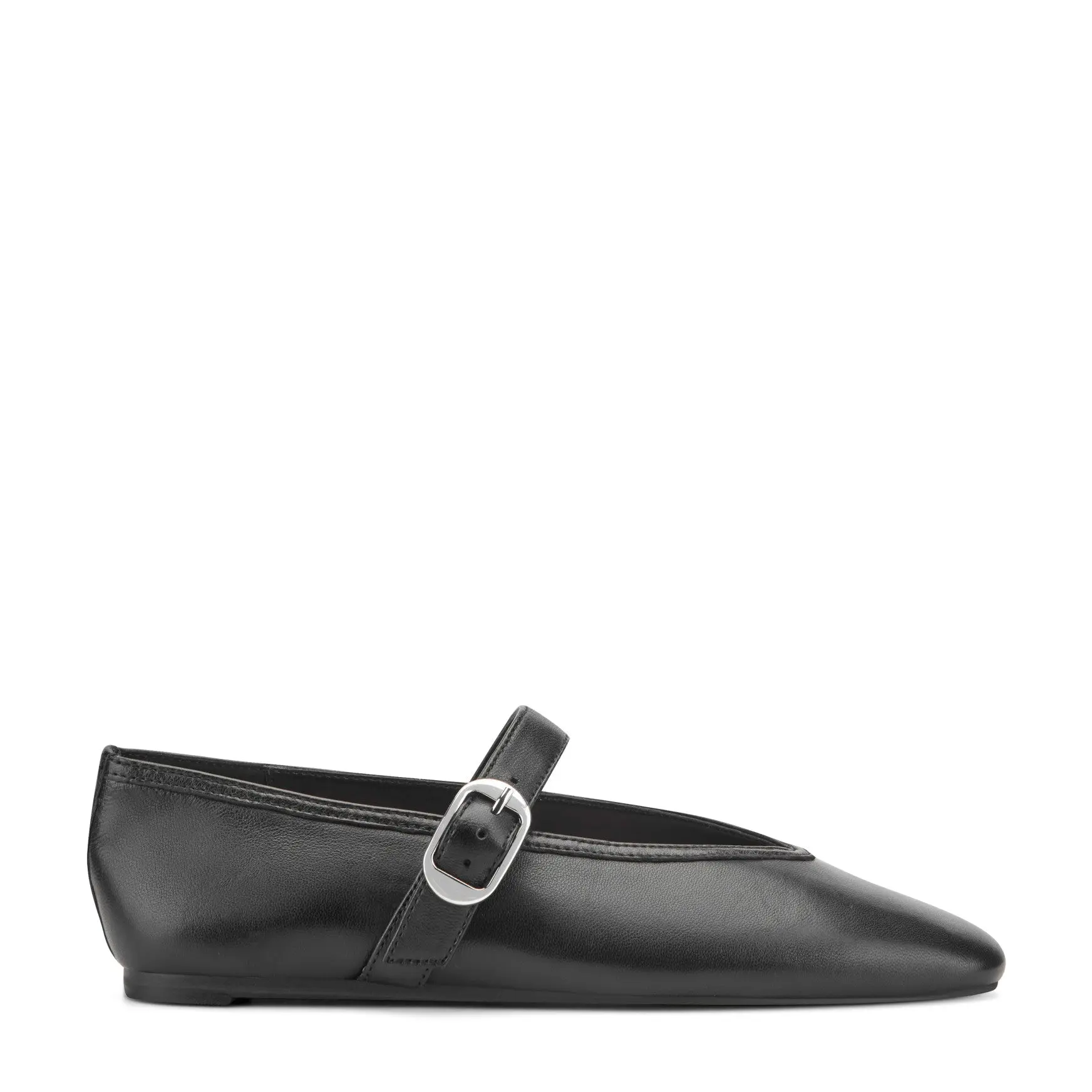 Godea Leather Mary Jane Ballet Flat (Black Leather)