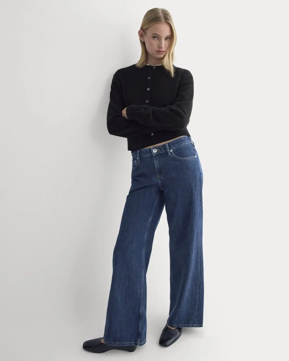 Cashmere Cropped Cardigan (Black)