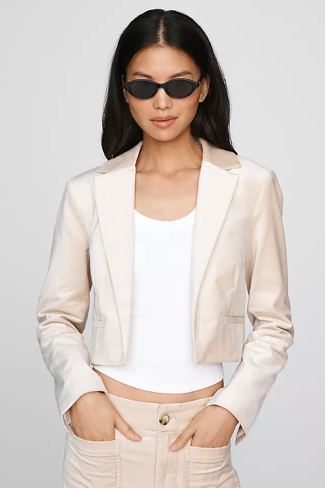 Maeve Cropped Tuxedo Blazer (Fresh Cream)