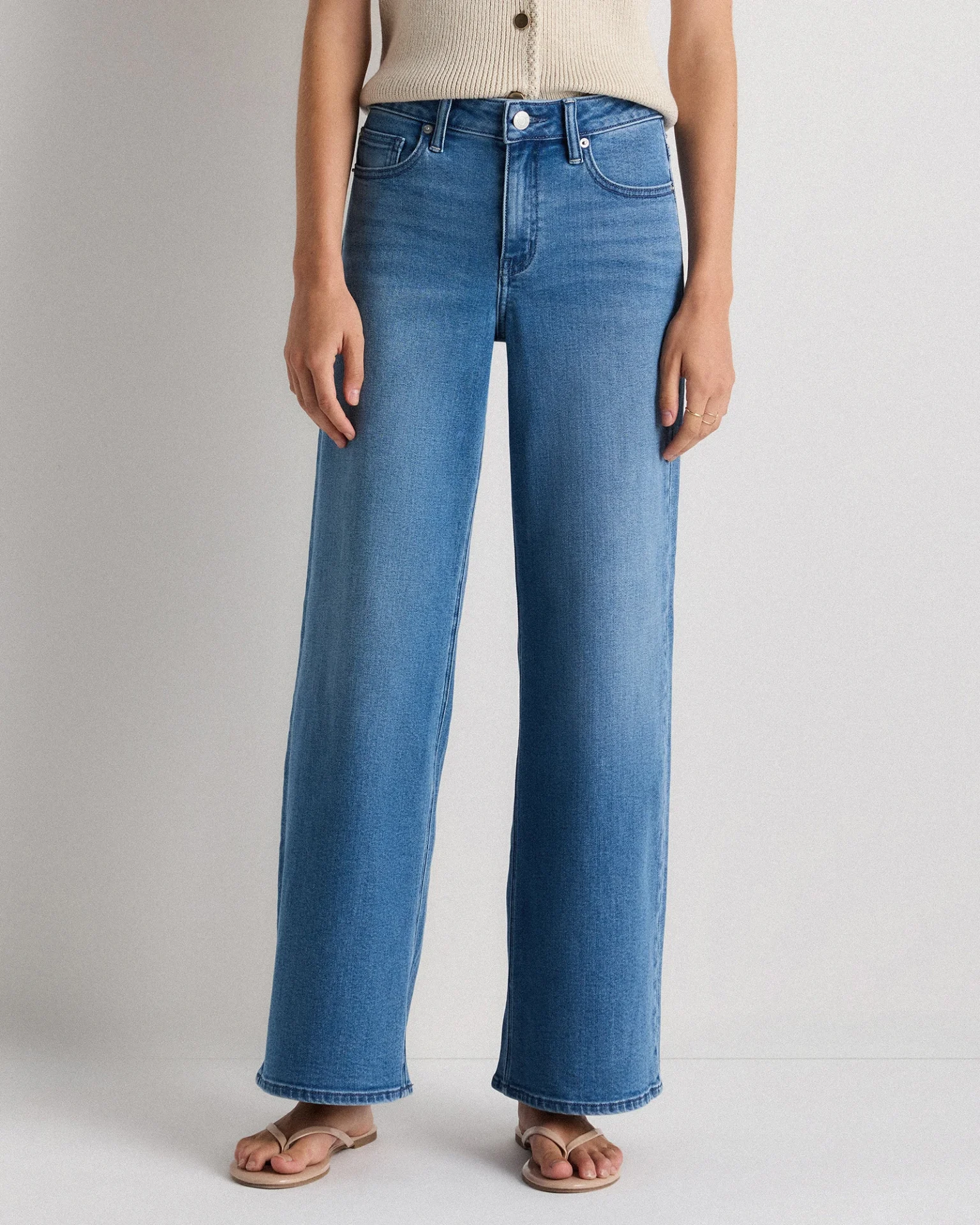 Luna Stretch Wide Leg Jeans (Seaside Blue)