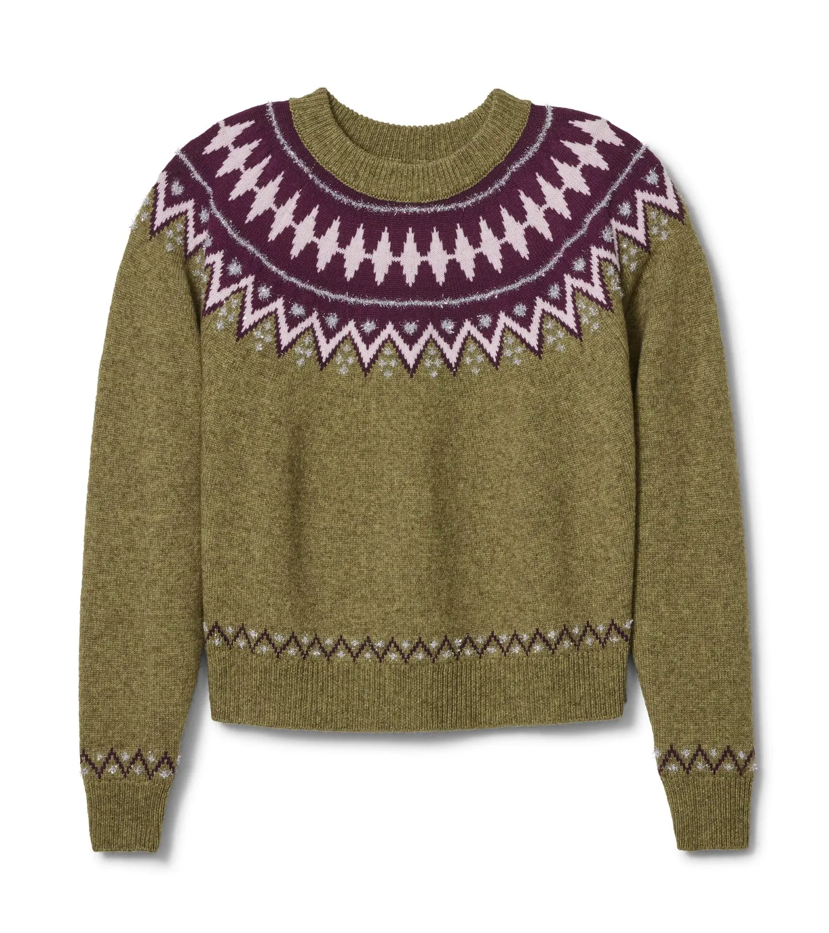 Annie Fair Isle Crew (Merlot Multi)