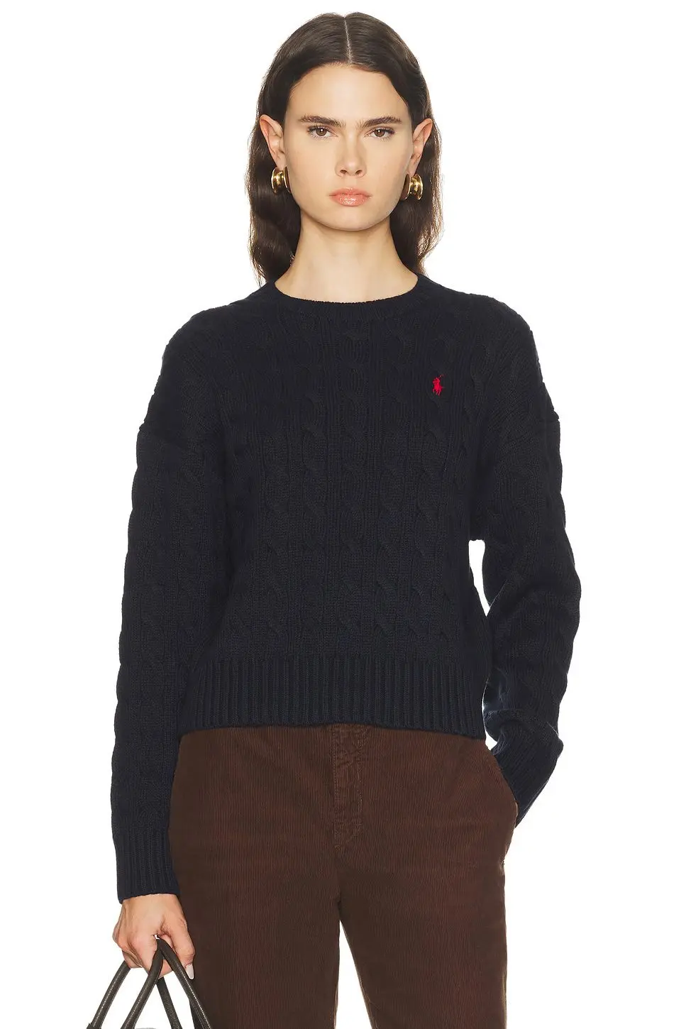 Polo Ralph Lauren Cable-Knit Crewneck Sweater (Hunter Navy)