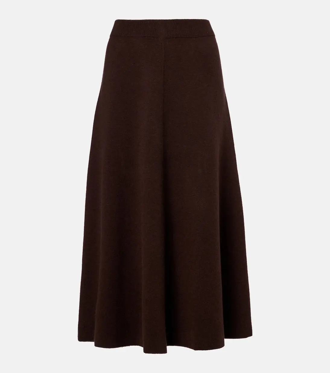Jardin des Orangers Wool and Cashmere Midi Skirt (Chocolate)
