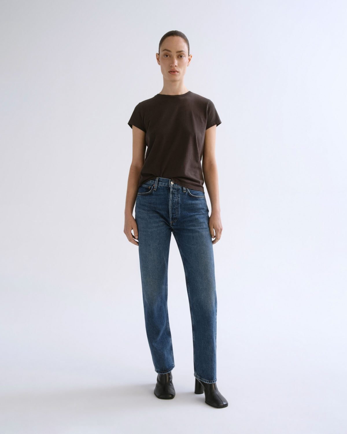 90's Pinch Waist High Rise Straight Jeans (Range)