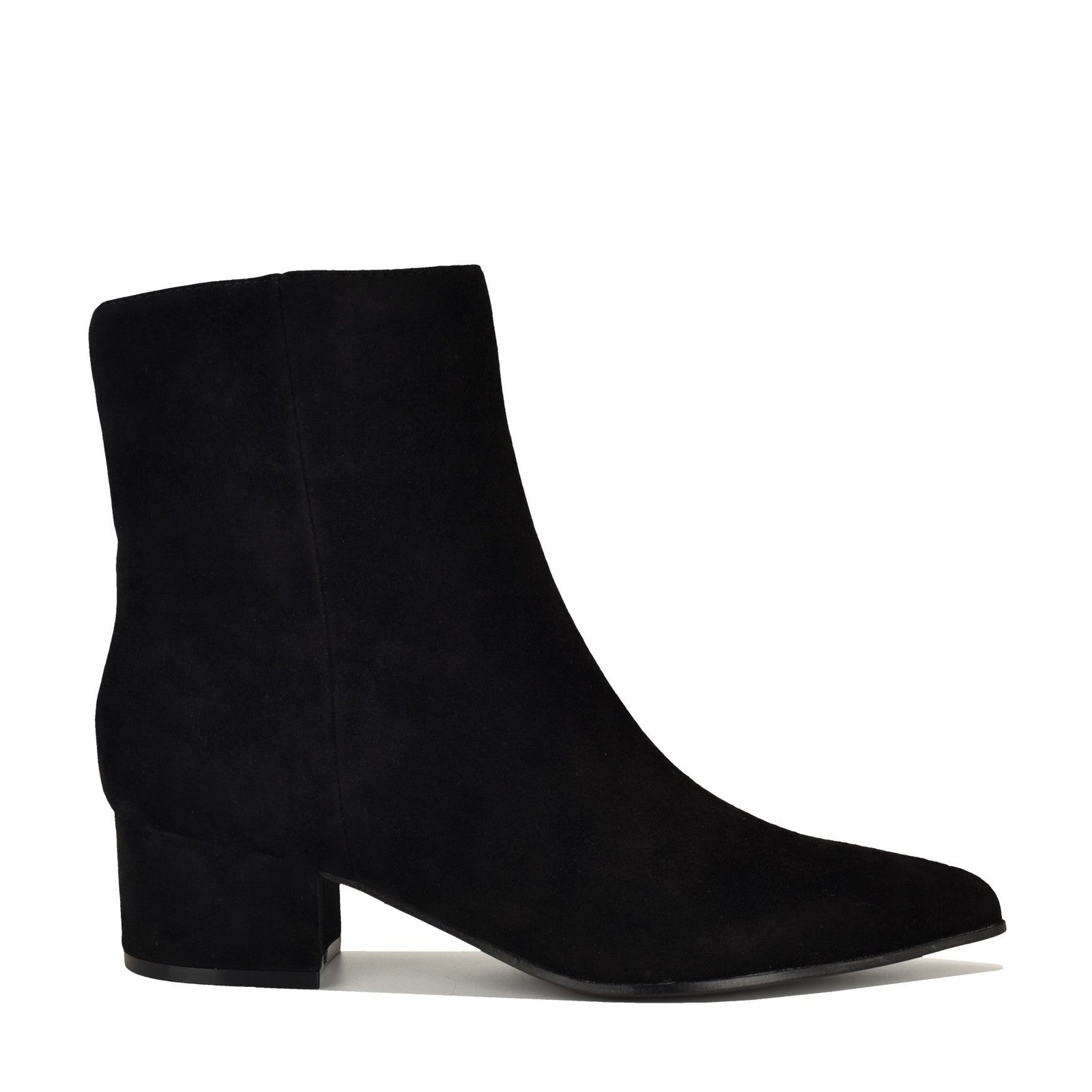 Maribu Ankle Leather Booties (Black Suede)