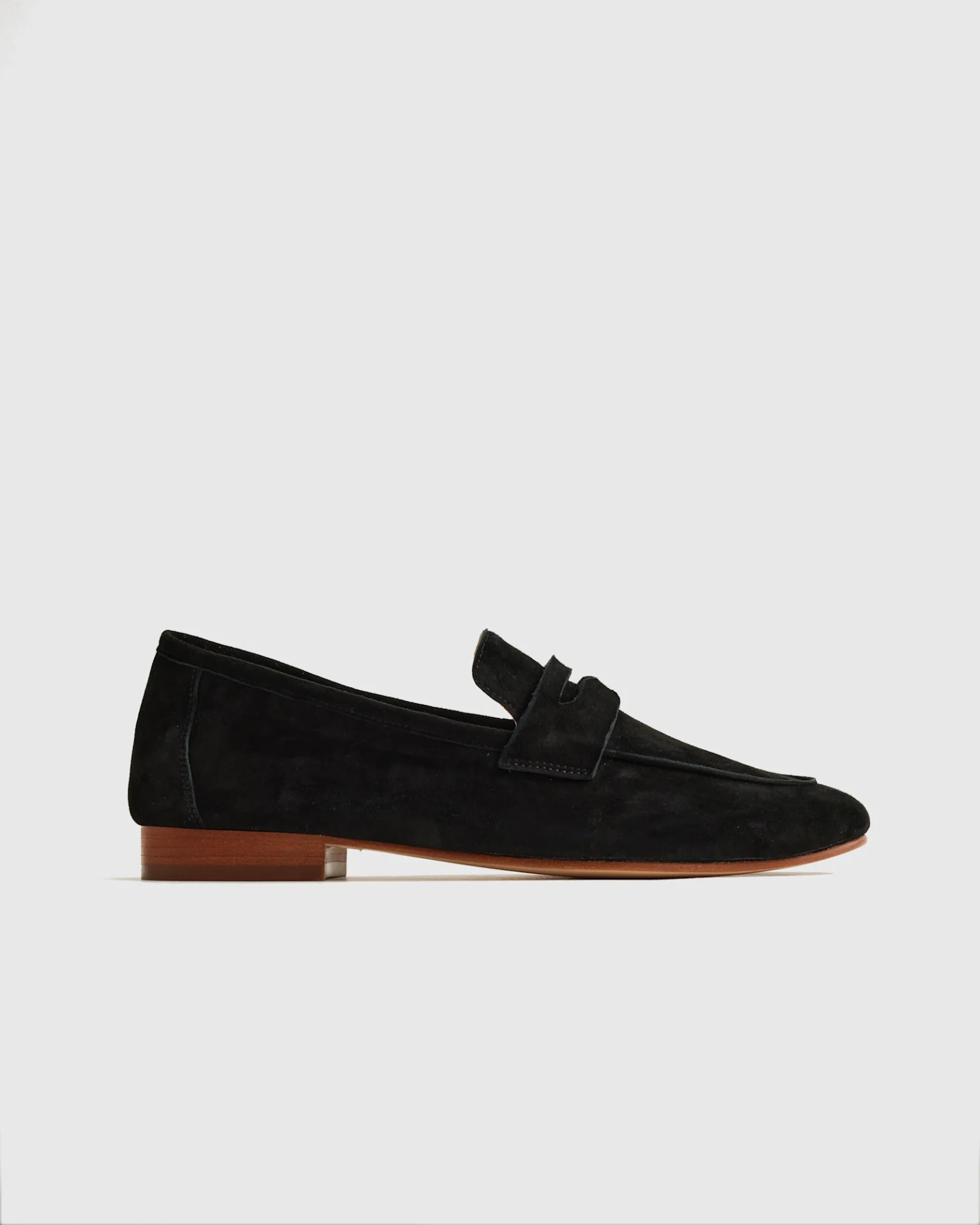 Italian Suede Penny Loafer (Black)