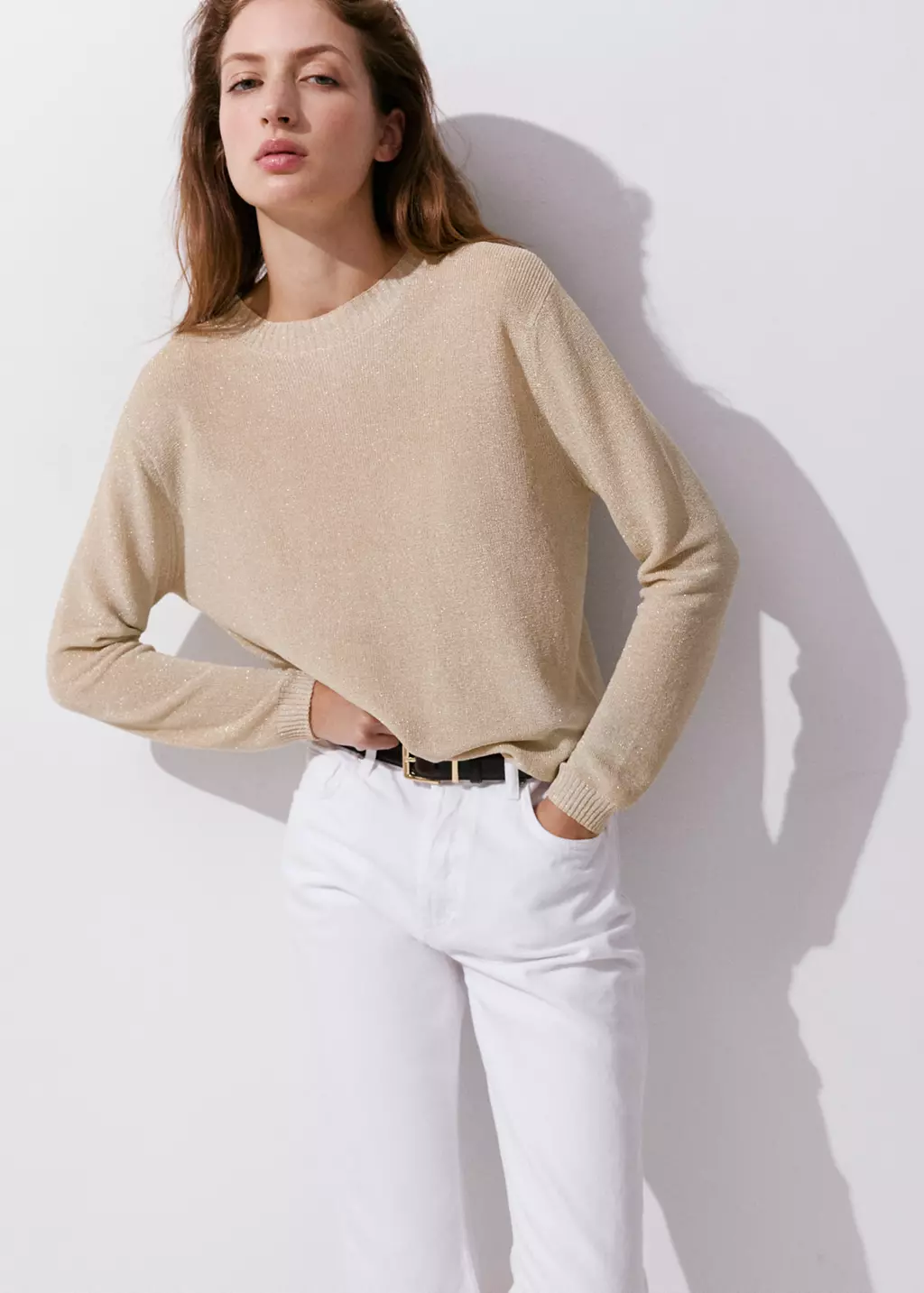 Lurex Knitted Sweater (Gold)