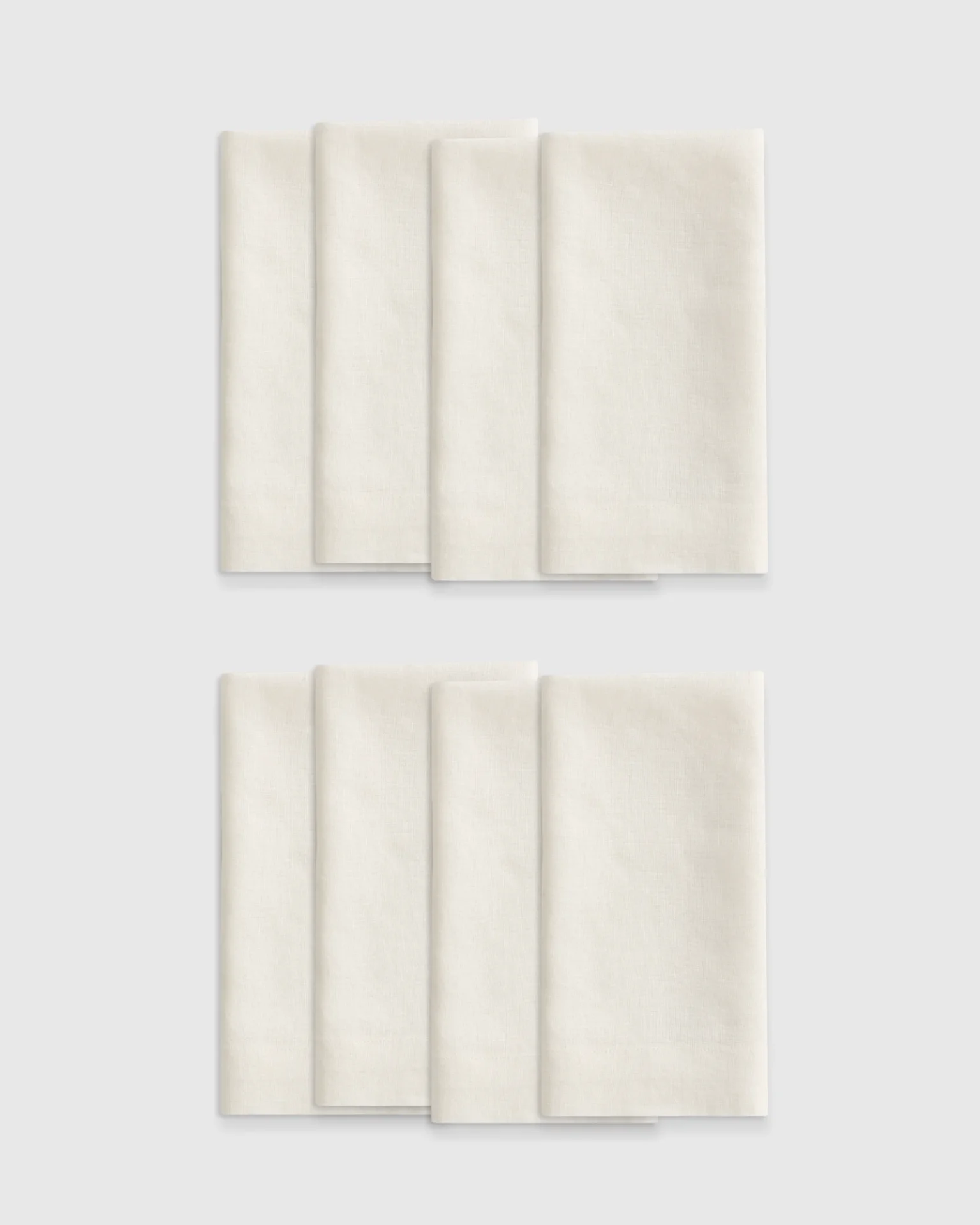 European Linen Wide-Hem Napkins, Set of 8 (Ivory)