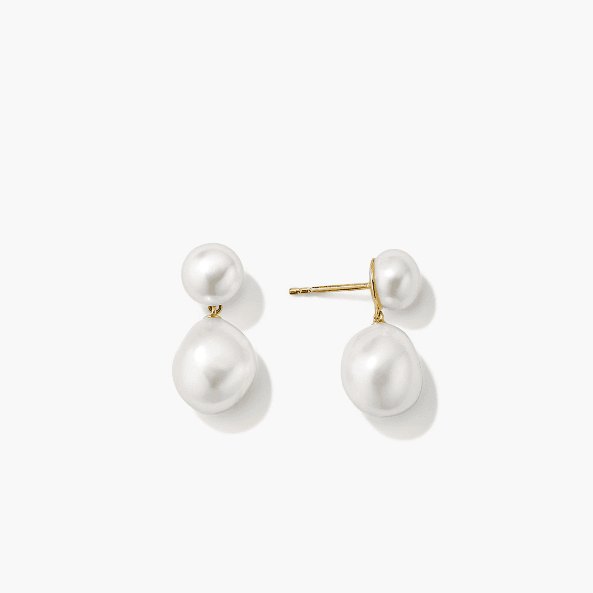 Bold Pearl Drop Earrings (18k Gold Vermeil)