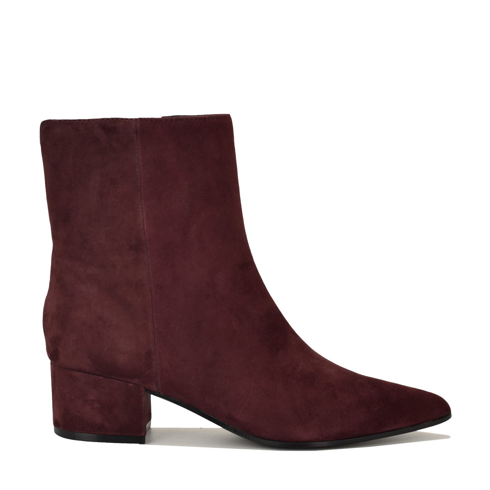Maribu Ankle Leather Booties (Dark Red Suede)