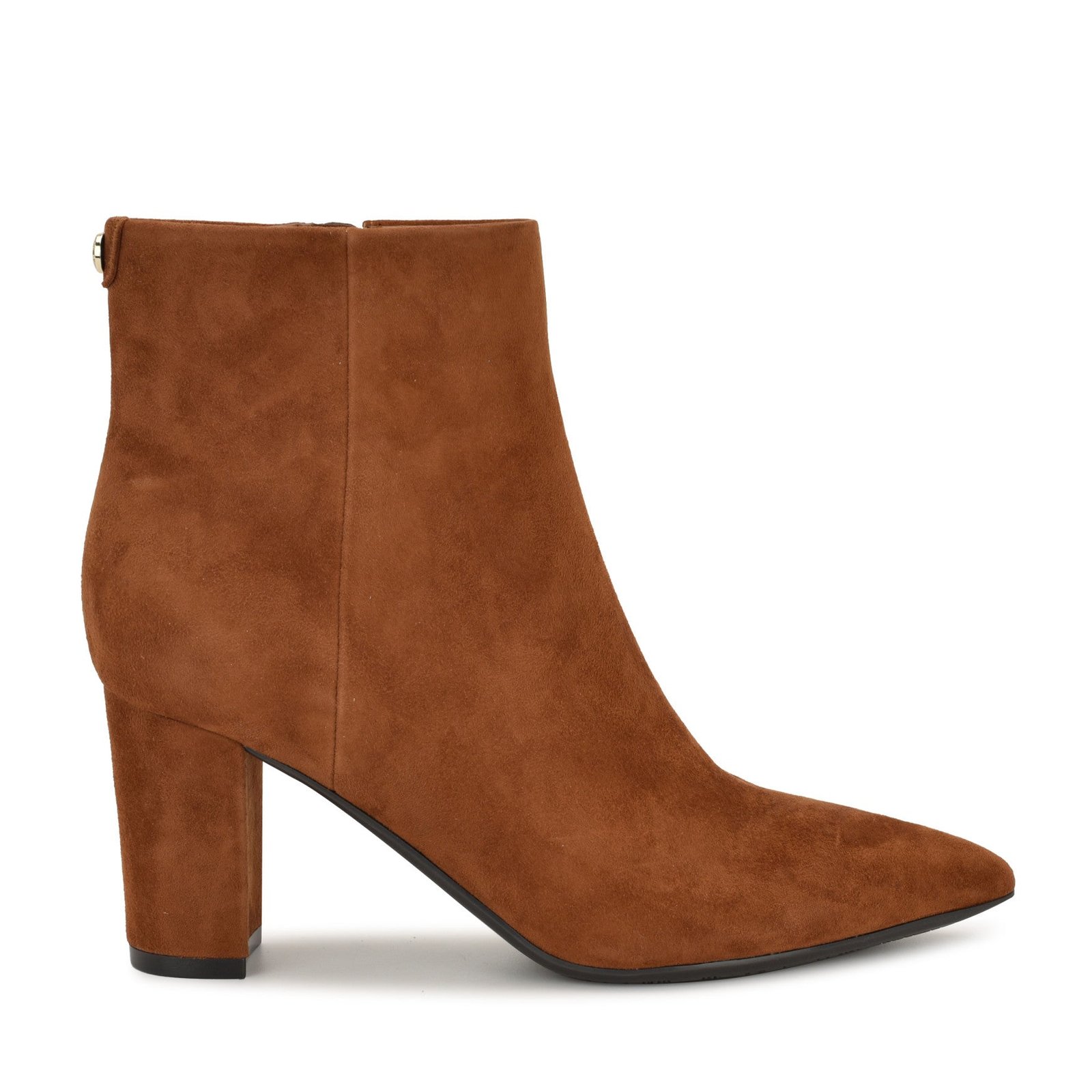 Lorela 9x9 Block Heel Leather Booties (Natural Suede)