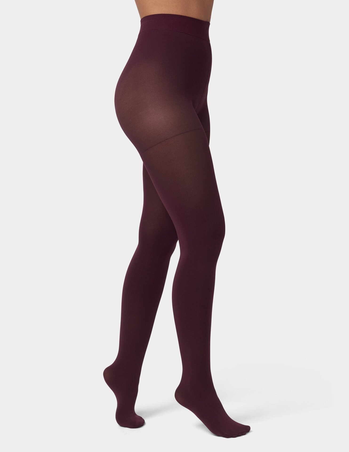 Super Opaque Control Top Tight (Burgundy)