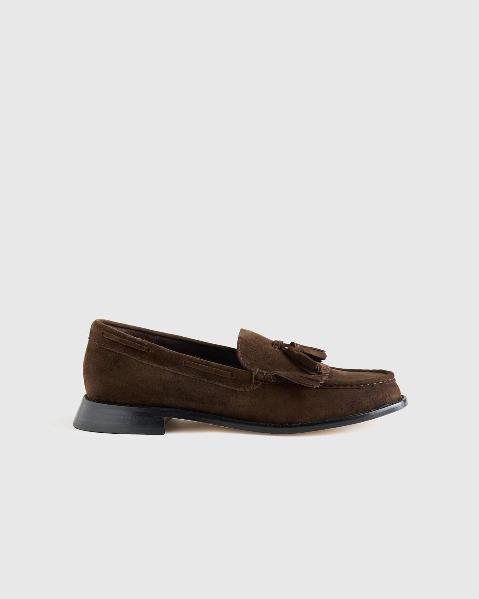 Italian Leather Tassel Loafer (Coffee Bean Suede)