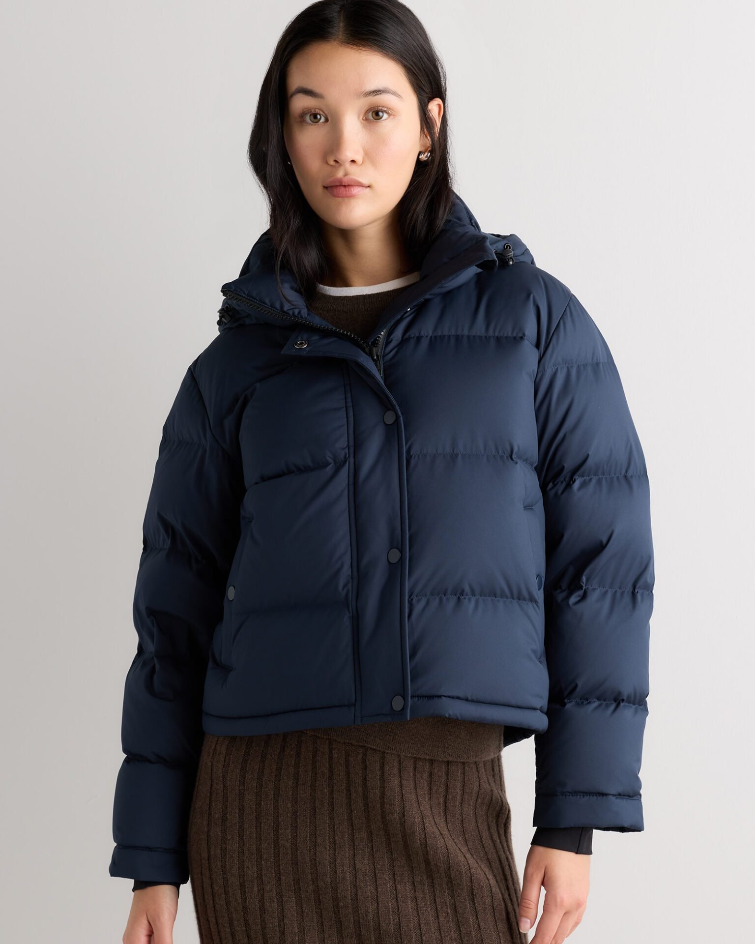 Responsible Down Cropped Puffer Jacket (Atlas Navy)