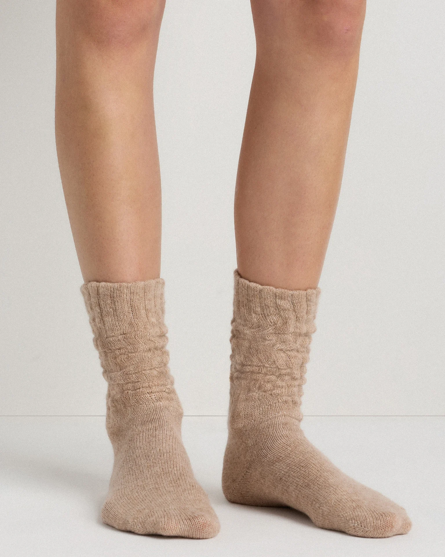 Mongolian Cashmere Slouch Sock (Oatmeal)