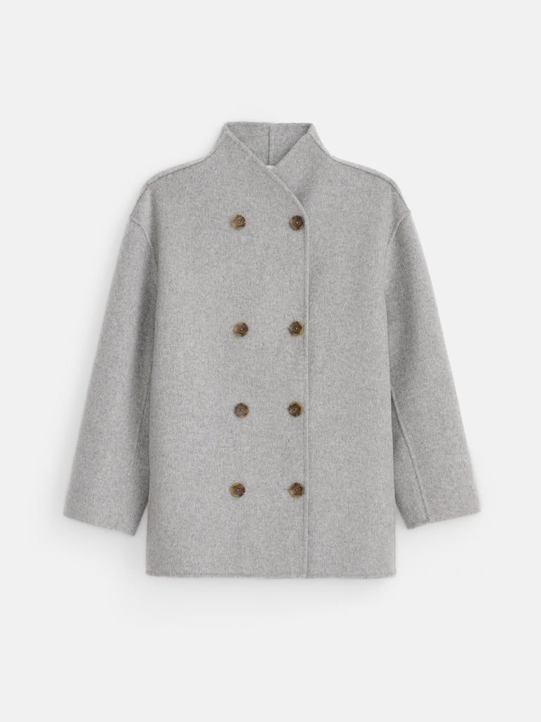 Sophia Coat in Wool (Light Heather Grey)