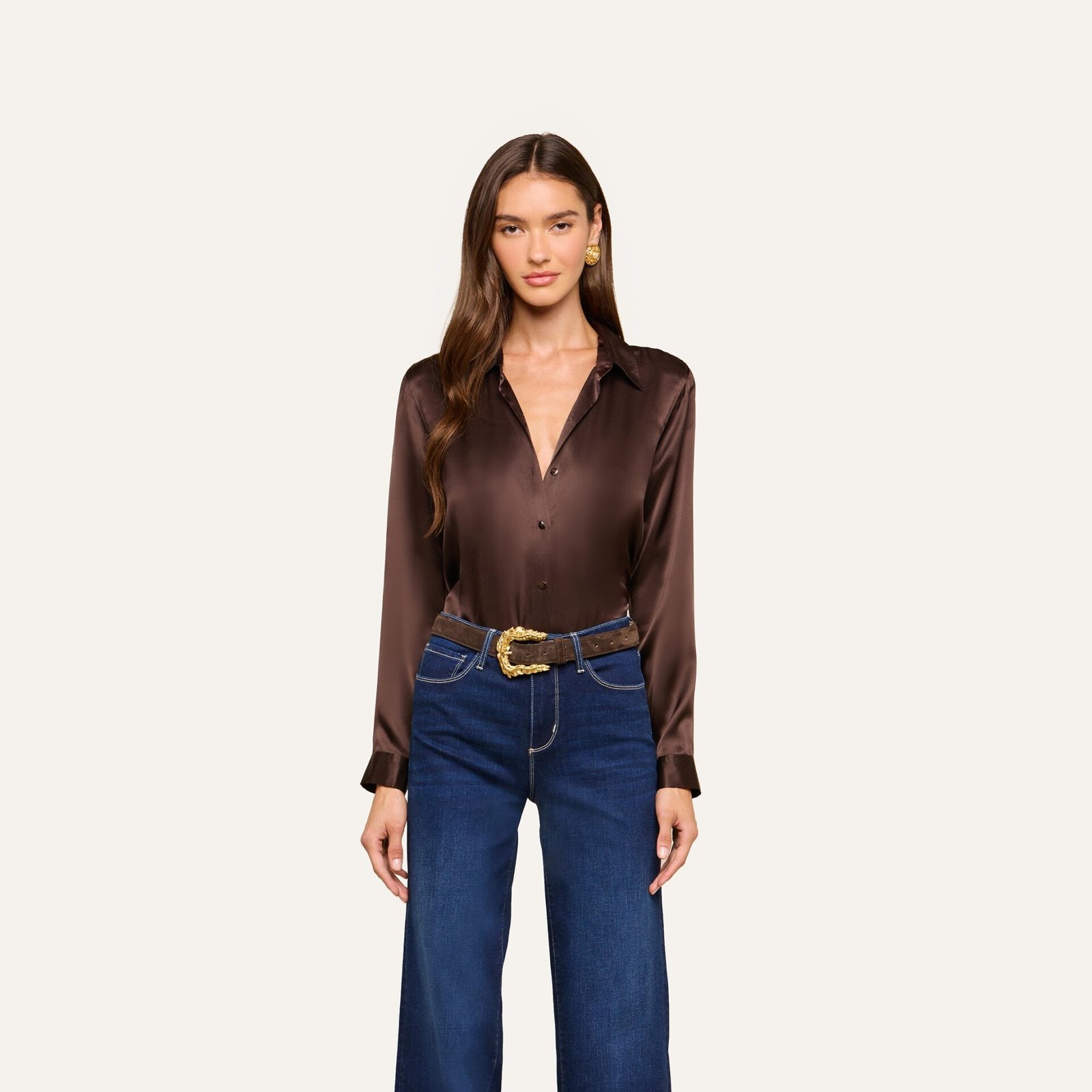 Tyler Silk Blouse (Dark Java)