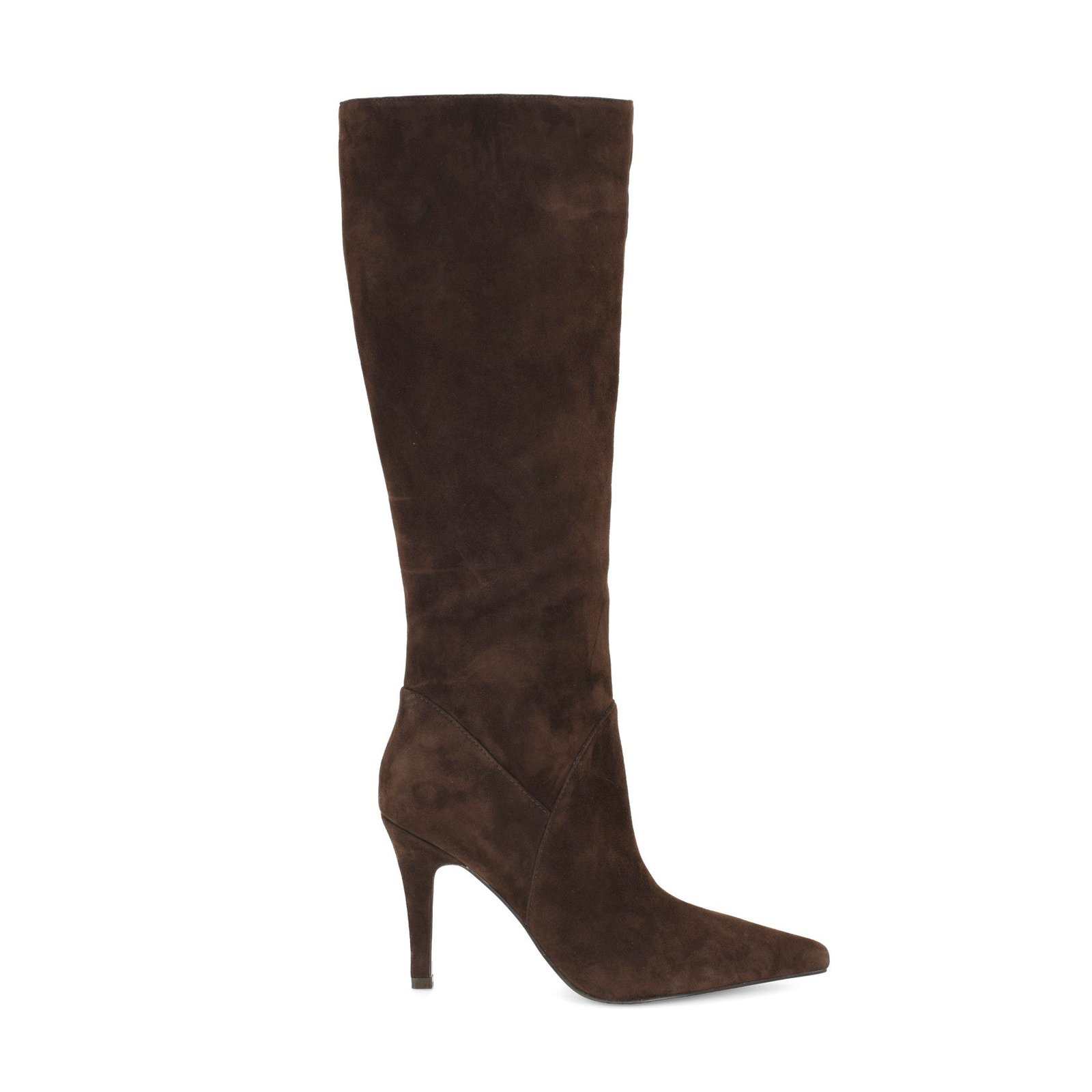 Korin Knee High Leather Boots (Dark Brown Suede)