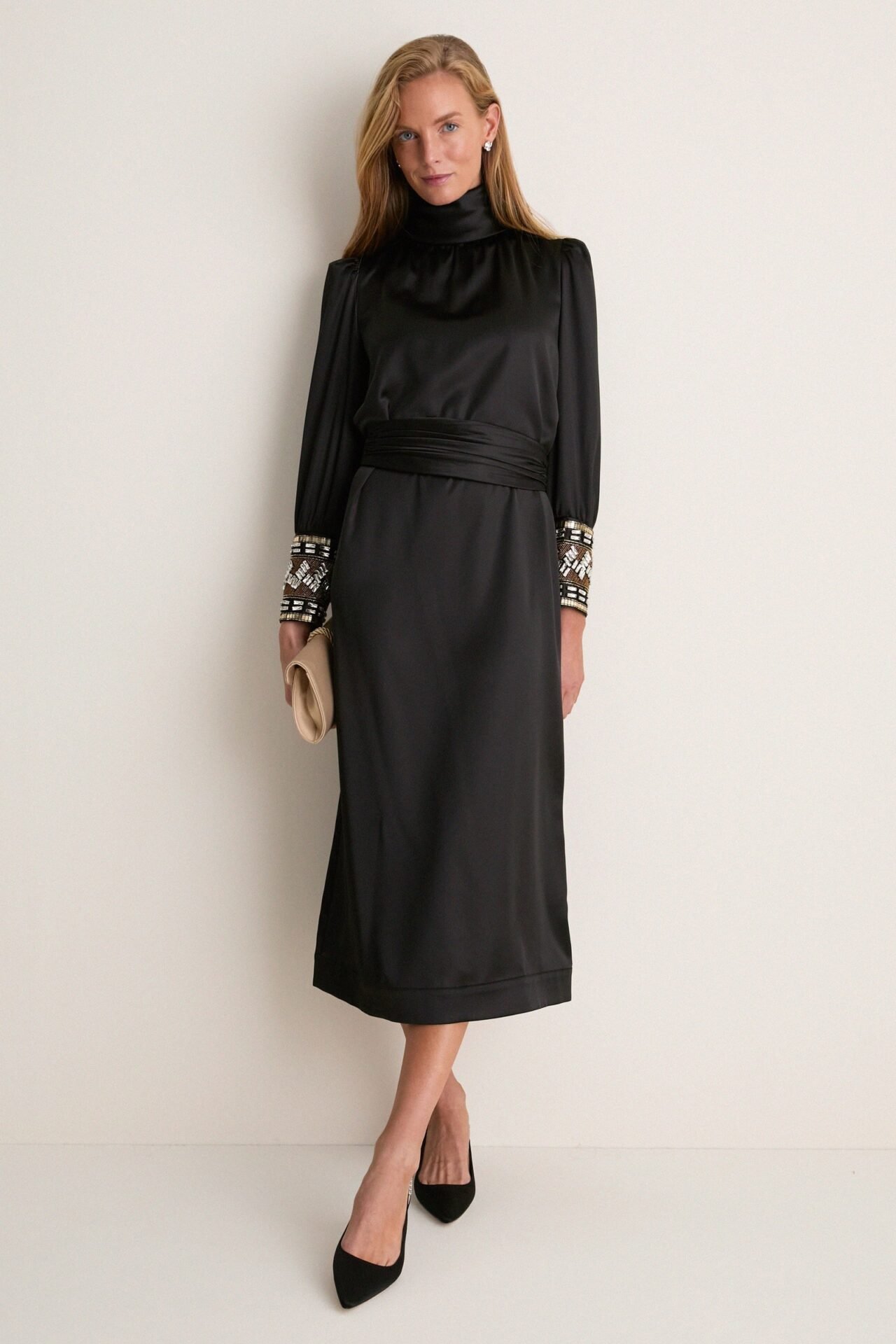 Black Embellished Faven Dress
