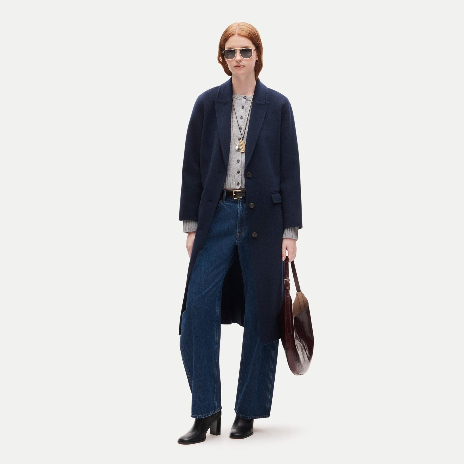 Chiara Topcoat in Italian Double Face (Navy)