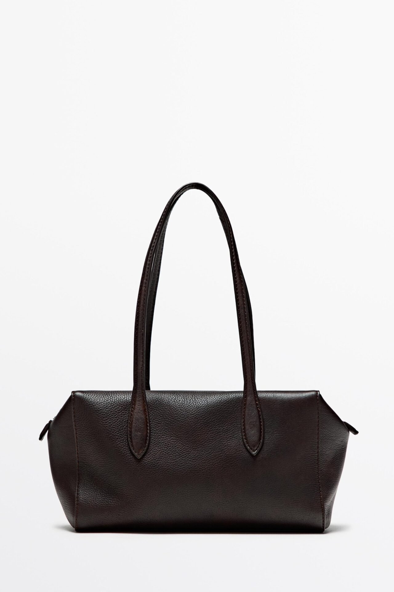 Nappa Leather Mini Satchel Bag (Dark Brown)