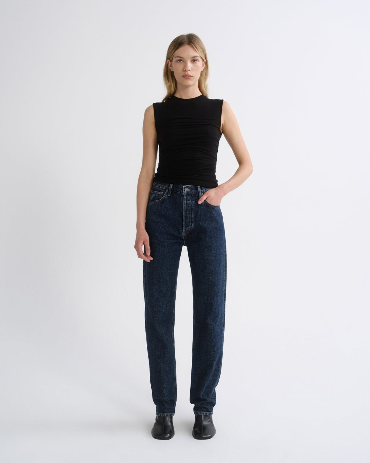 90's Pinch Waist High Rise Straight Long (Pendulum)