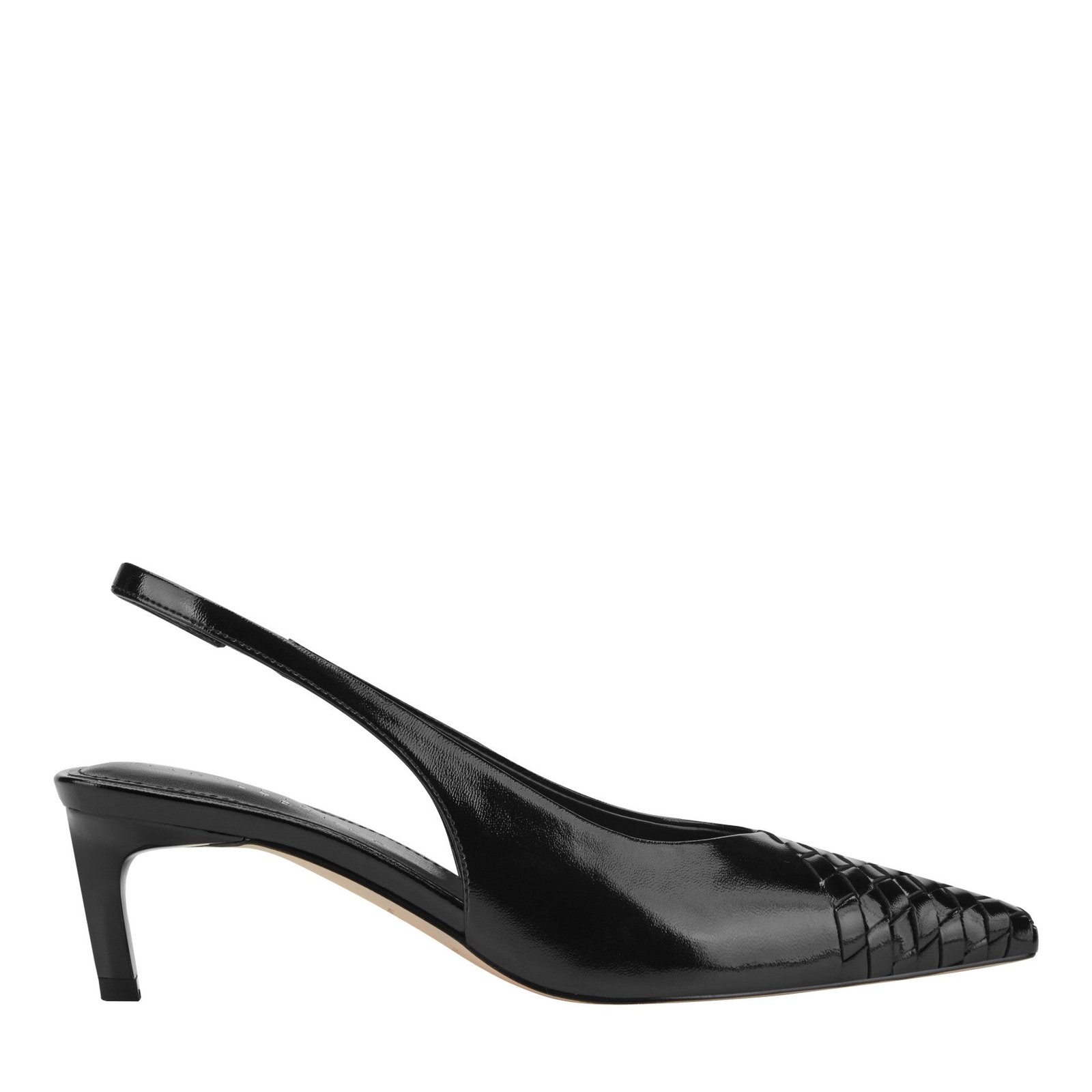 Rilly Leather Slingback Pump (Black Leather)
