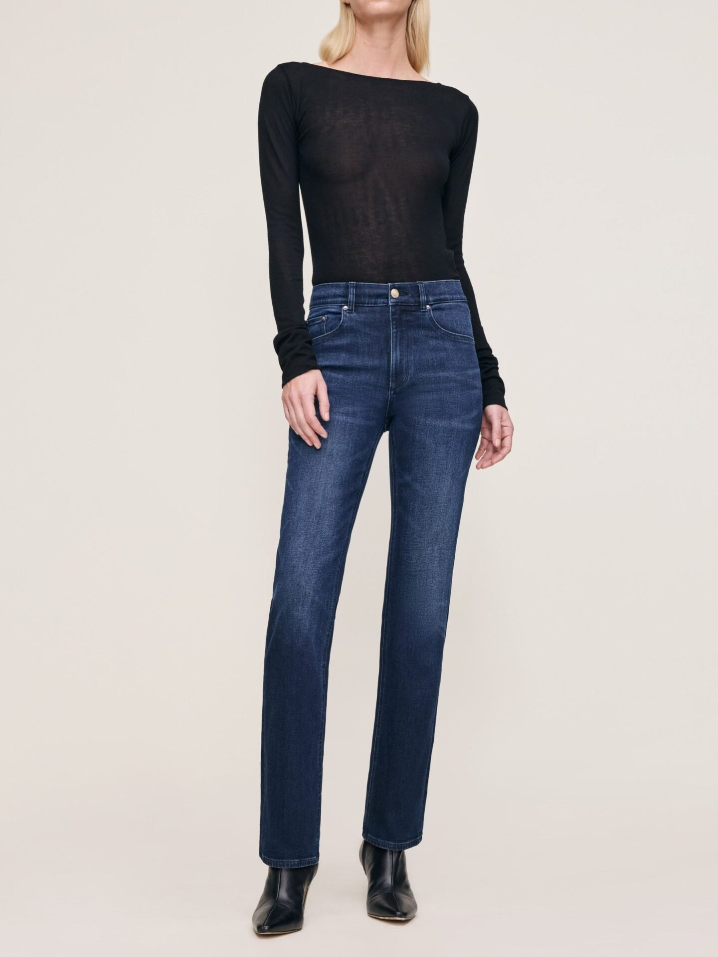 Patti Straight High Rise Jeans (Blue Cave)