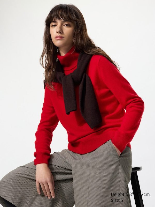 Cashmere Turtleneck Sweater (15 Red)