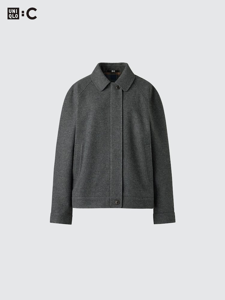 Wool Blend Harrington Jacket (08 Dark Gray)
