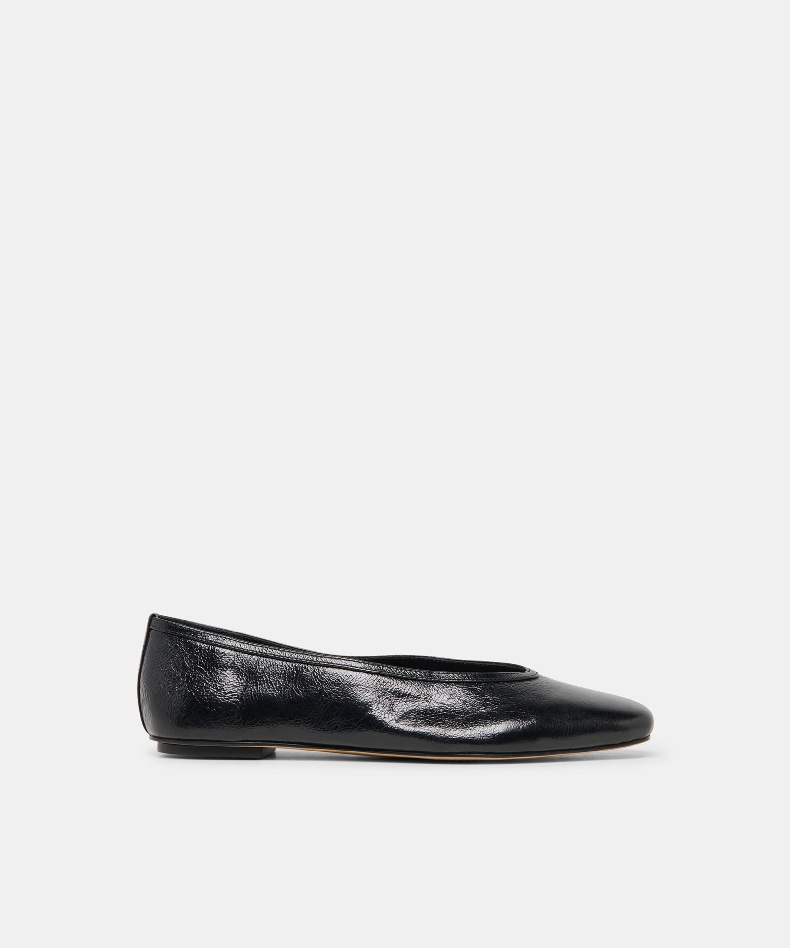 Caret Ballet Flats (Black Leather)