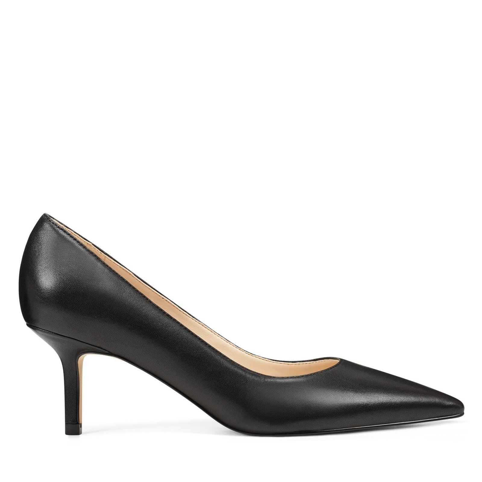 Arlene Pointy Toe Pumps (Black Leather)