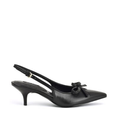Lyrical Bow Slingback Pumps (Black)